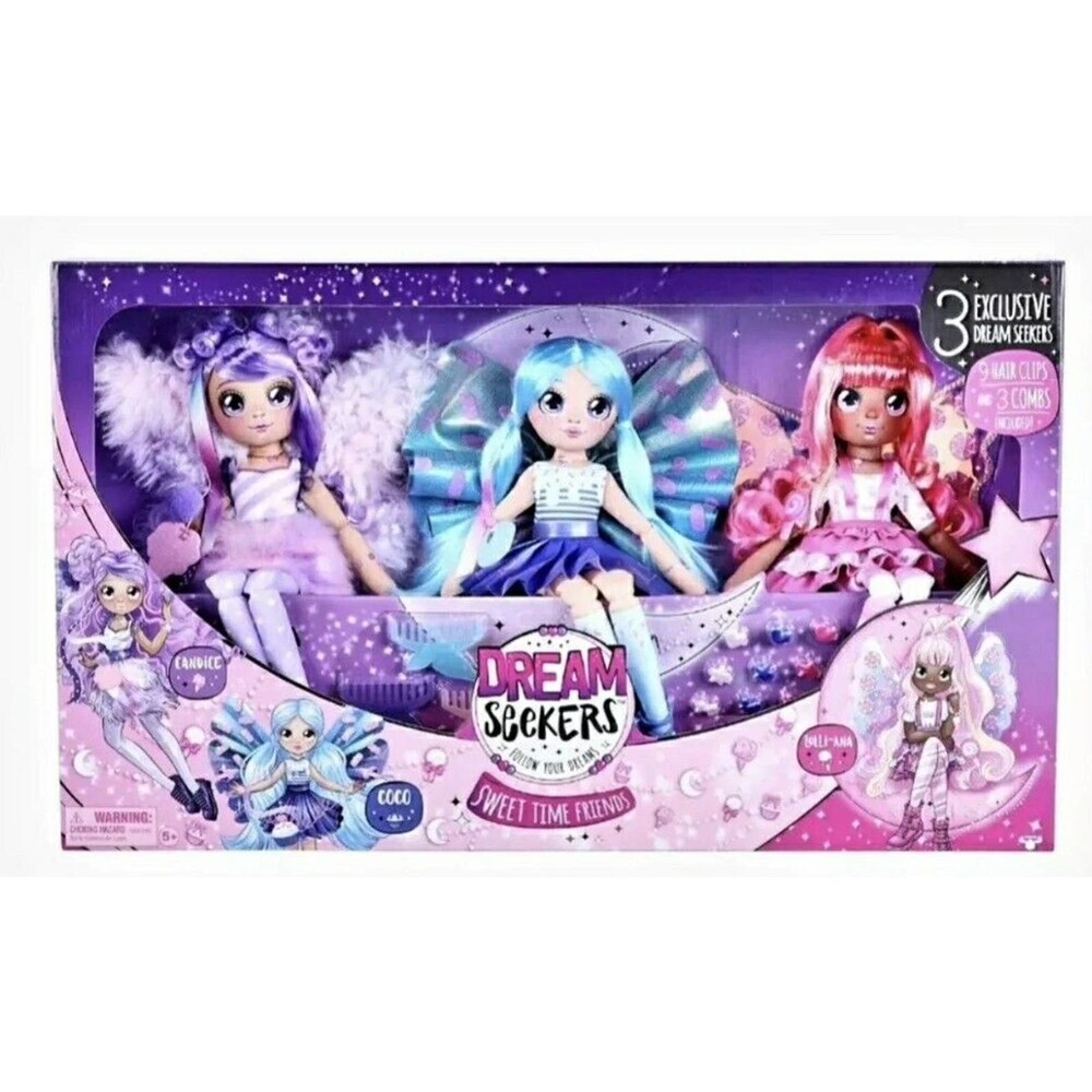 NEW Dream Seekers Magical Fairy Fashion Doll 3 Pack, Candice, Coco & Lolli-Ana